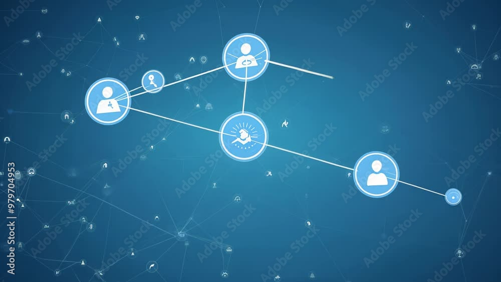 Abstract digital visualization of connected dots and lines forming a technological network. video