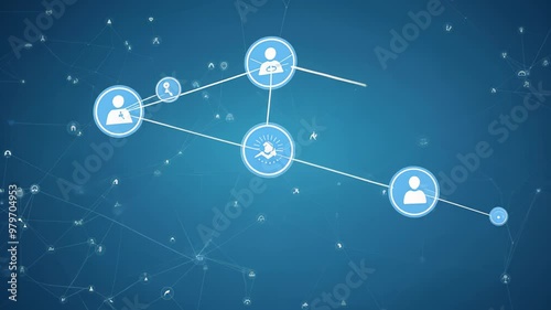 Abstract digital visualization of connected dots and lines forming a technological network. video