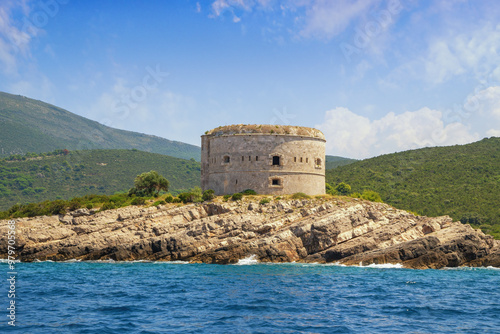 Old Austro-Hungarian fort Arza  on Lustica Peninsula.   Montenegro, Bay of Kotor photo