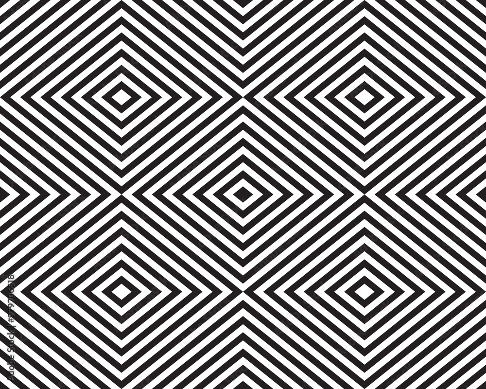 Seamless pattern of black rhombuses 