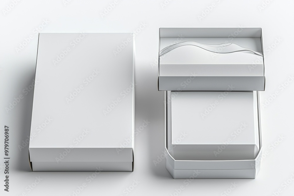 Shoe Box Mockup on Isolated white Background created with Generative AI Shoe Box Mockup on Isolated white Background created with Generative AI