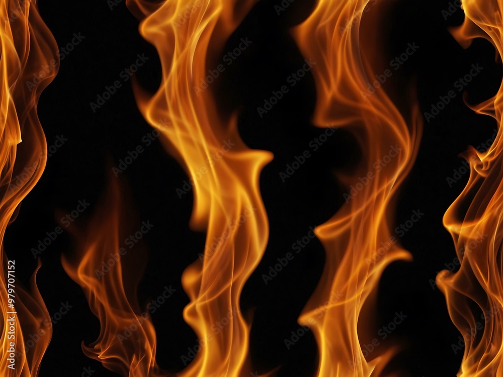 Fire flames against a black backdrop. Fire flames against a black backdrop.