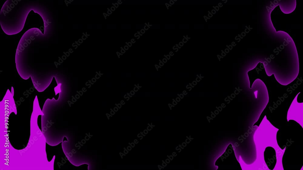 Cartoon fire and explosion black and purple color with alpha channel, anime and cartoon fire graphics fx