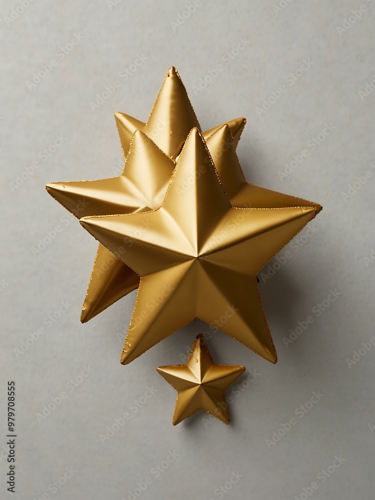 Five gold stars on a white background. Five gold stars on a white background.