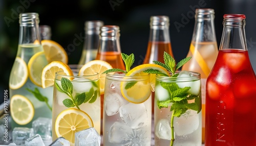Assortiment de boissons froides rafraîchissantes