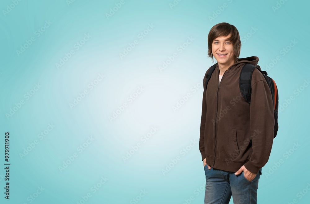 Fototapeta premium Portrait of thinking student posing. Education concept.