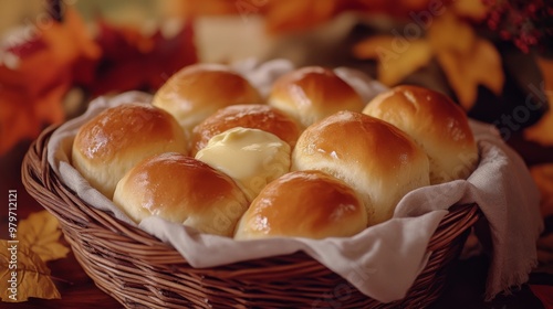 Freshly Baked Thanksgiving Dinner Rolls photo