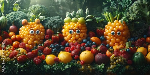 Discover a vibrant metropolis where animated fruits with faces create whimsical and delightful moments daily