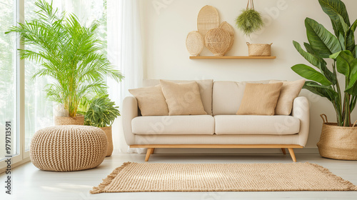Warm-toned living room