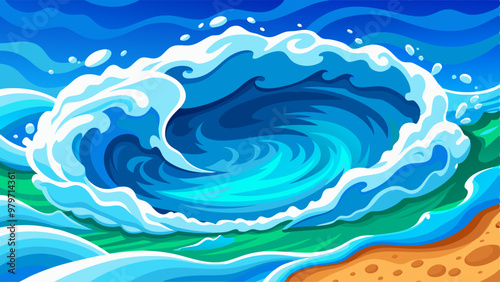 Top view on sea or ocean blue water wave with white foam on transparent background. Realistic 3d vector of coastline aqua texture surface for summer beach vacation or seasonal promotion design