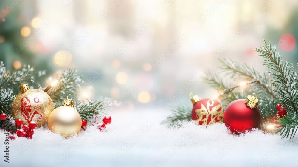 Festive Merry Christmas banner with a bright and cheerful background, plenty of space for your personalized text Festive Merry Christmas banner with a bright and cheerful background, plenty of space for your personalized text