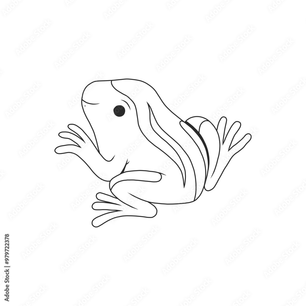 Hand drawn outline frog vector illustration Hand drawn outline frog vector illustration