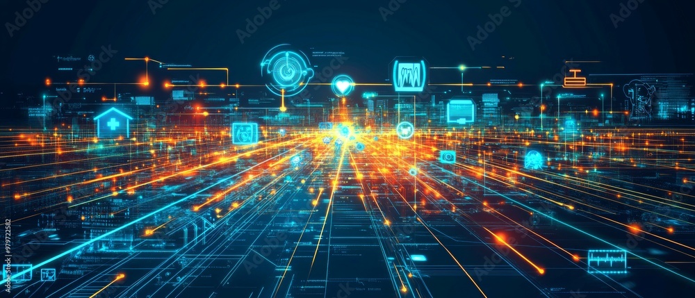 Fototapeta premium Telemedicine Bridge, Digital Health and Telemedicine