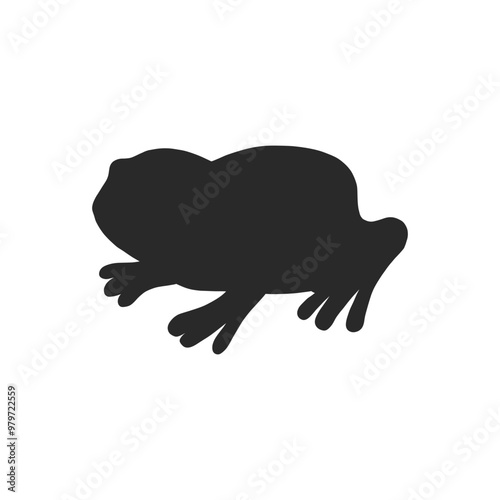 Hand drawn frog silhouette. vector illustration