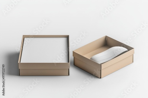 Shoe Box Mockup on Isolated white Background created with Generative AI