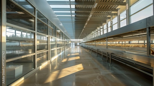 Industrial Interior with Glass Walls