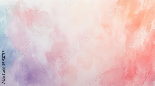 Soft Pastel Watercolor Abstract Background in Gradient Shades