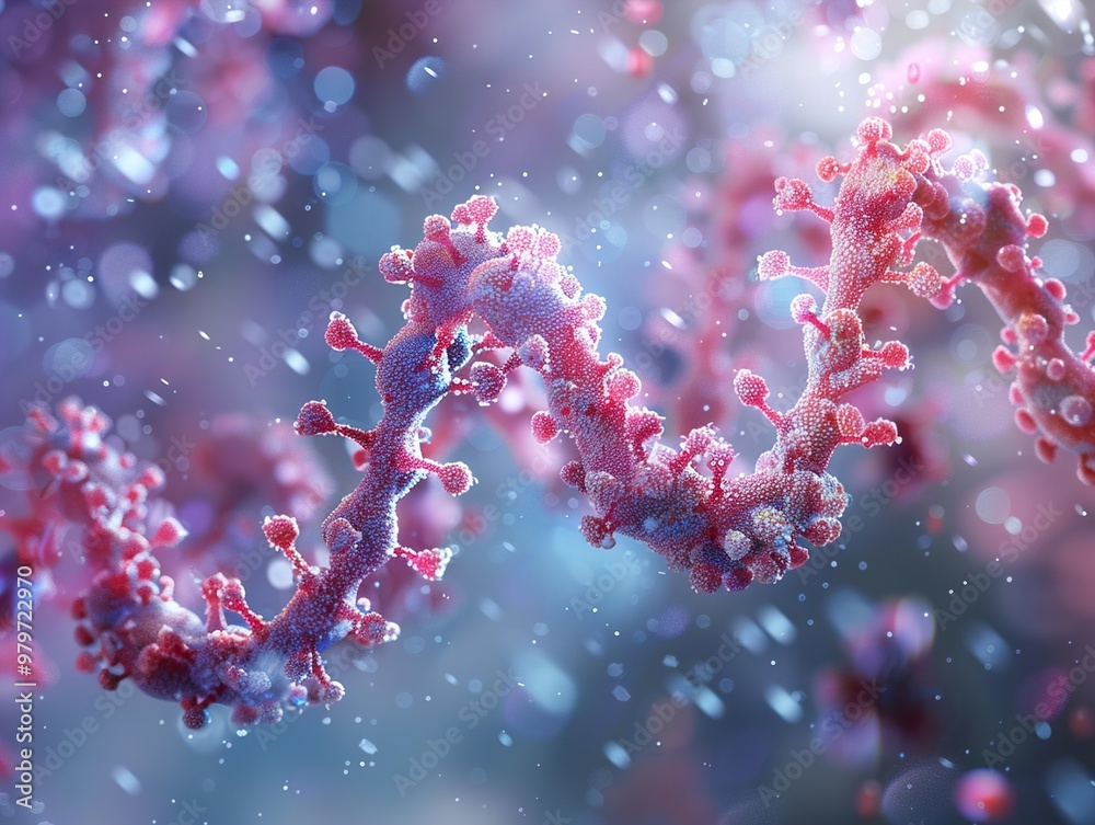 Microscopic View of a Virus: A 3D Illustration Microscopic View of a Virus: A 3D Illustration