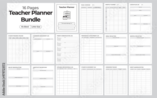 Creative Teacher Planner Designs, Stylish Teacher Planner Icons, Minimalist Planner Illustrations for Teachers