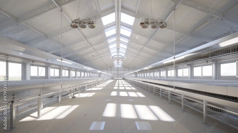 Modern Industrial Interior with Skylights Modern Industrial Interior with Skylights
