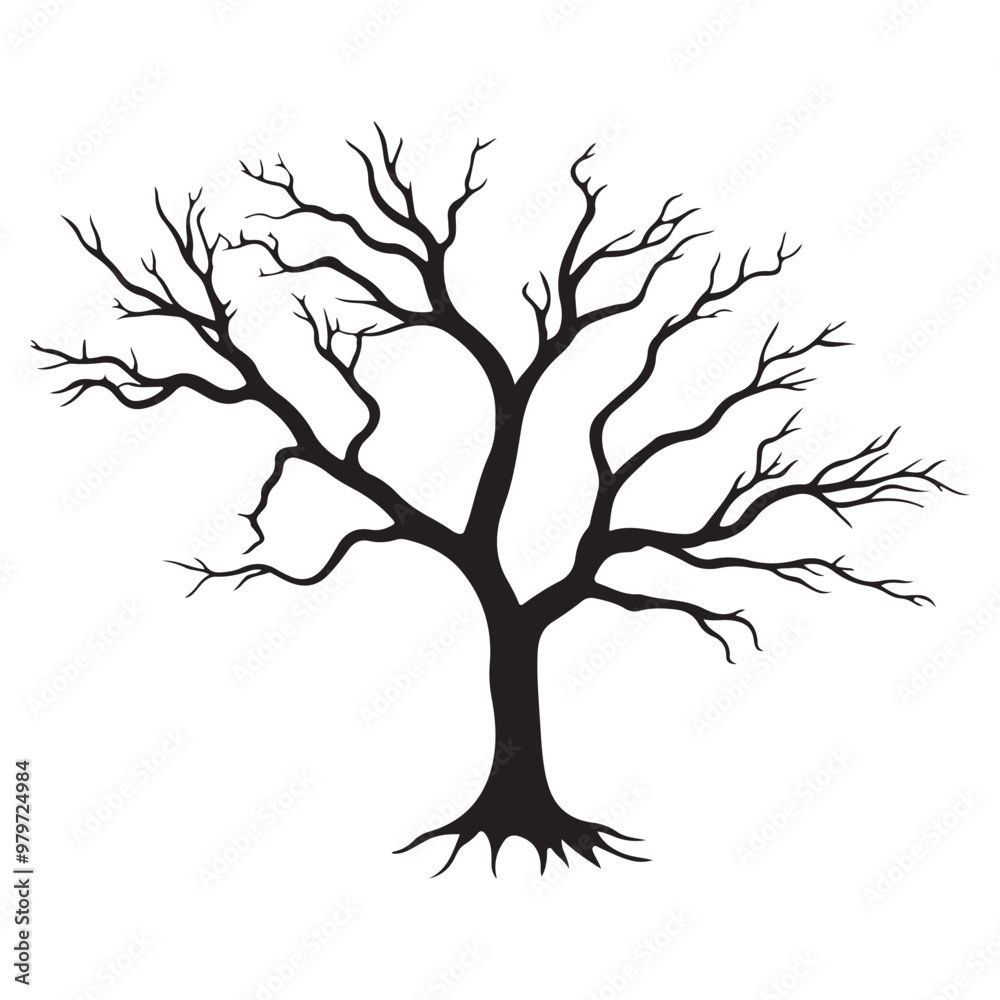 Black tree Symbol style and white background, Natures Elegy A Dead Tree in Black Vector Faded Majesty Monochromatic Vector Black tree Symbol style and white background, Natures Elegy A Dead Tree in Black Vector Faded Majesty Monochromatic Vector