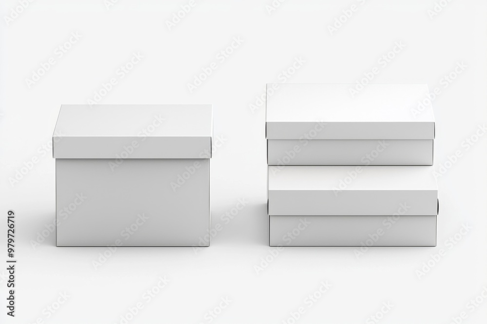 Shoe Box Mockup on Isolated white Background created with Generative AI Shoe Box Mockup on Isolated white Background created with Generative AI