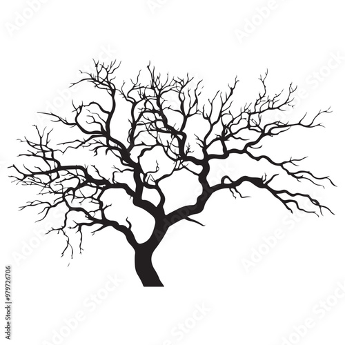 Black tree Symbol style and white background, Natures Elegy A Dead Tree in Black Vector Faded Majesty Monochromatic Vector