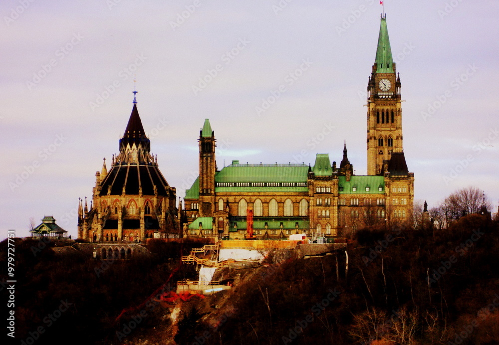 Fototapeta premium House of Commons- Parliament of Canada during winter.