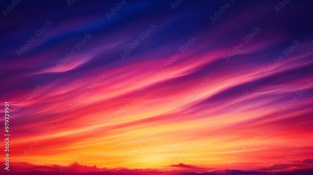 A captivating sunset sky with streaks of vibrant red, orange, and purple, symbolizing hope, passion, energy, beauty, and tranquility. A captivating sunset sky with streaks of vibrant red, orange, and purple, symbolizing hope, passion, energy, beauty, and tranquility.