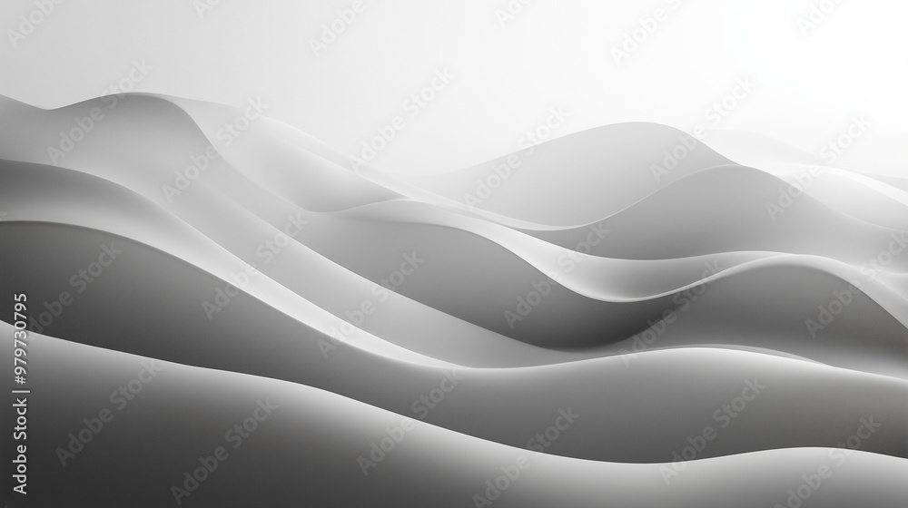 Obraz premium Smooth Black and White Textured Waves