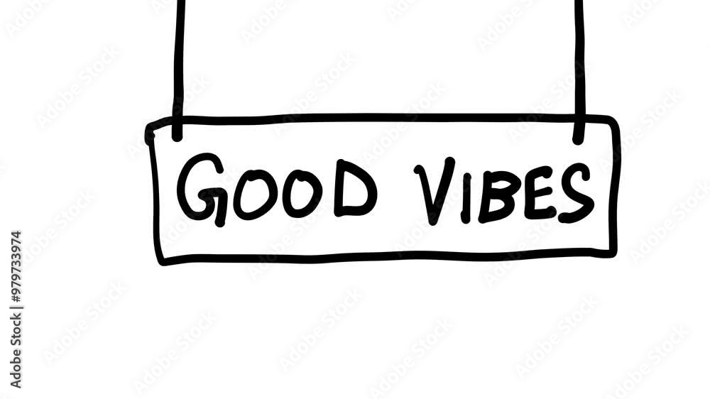 good vibes hanging sign board animation video