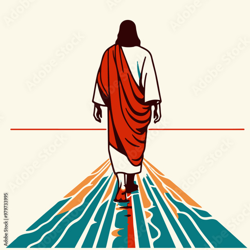 Jesus Christ walking on the waters of the sea