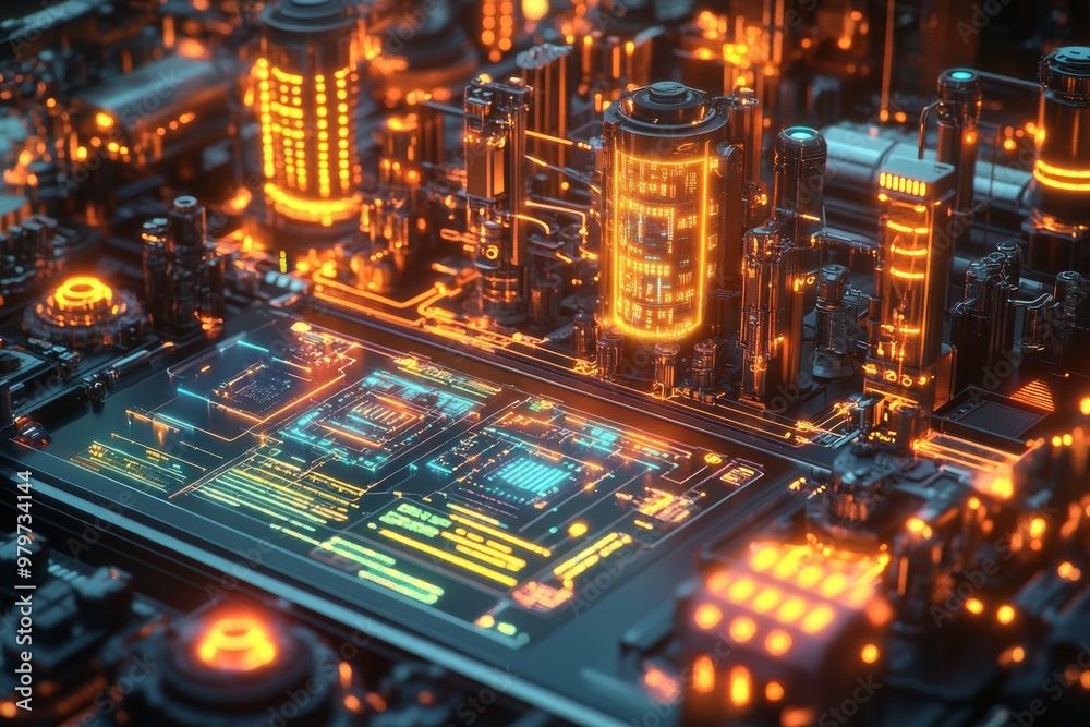 Fototapeta premium The Twin Network, Digital Twin Technology