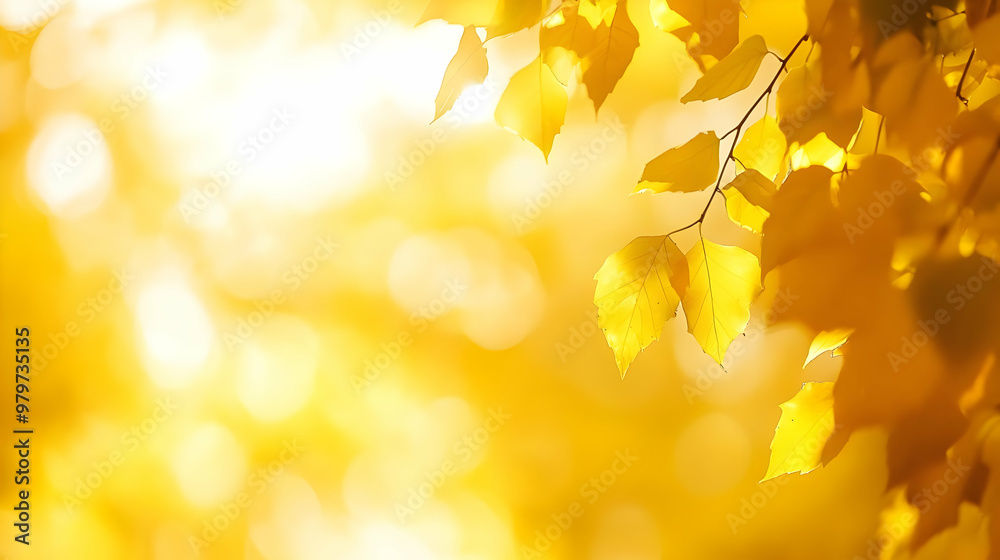 Golden Leaves Shimmering in the Sunlight on a Warm Autumn Day, a Beautiful Nature Background for Design and Creativity. Golden Leaves Shimmering in the Sunlight on a Warm Autumn Day, a Beautiful Nature Background for Design and Creativity.