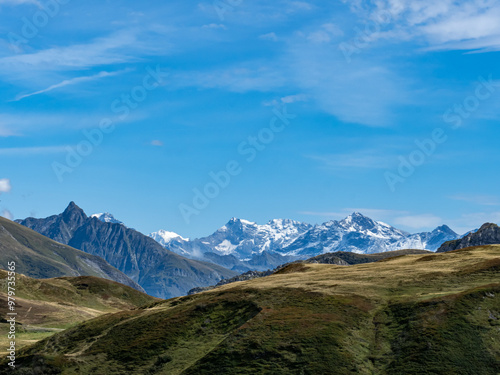 massif de la vanoise en panorama à partir du beaufortain photo