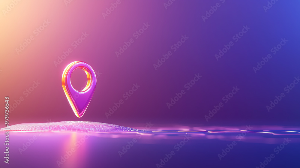 A vibrant location pin on a colorful gradient background, symbolizing navigation and digital mapping. A vibrant location pin on a colorful gradient background, symbolizing navigation and digital mapping.