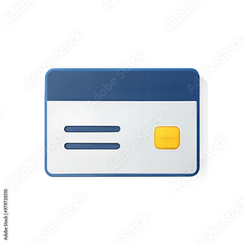 Credit card icon with a blue stripe on a black background, finance and banking concept. photo