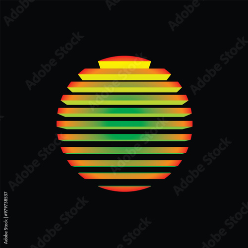 Neon sunset in 80's style. Original vector illustration in retro style. T-shirt design.