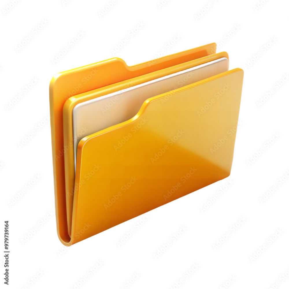 Yellow open folder icon on a black background, file management and storage symbol.