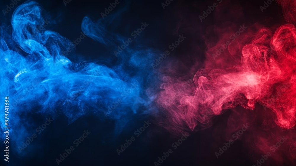 Abstract Blue And Red Smoke Background, representing the concept of contrast, duality, energy, motion, and artistry. Abstract Blue And Red Smoke Background, representing the concept of contrast, duality, energy, motion, and artistry.