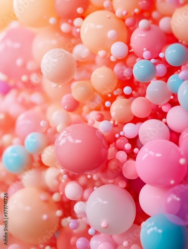 Wallpaper Mural Abstract pastel bubbles float in a dreamy, whimsical setting, symbolizing joy, lightness, and the beauty of simplicity. Torontodigital.ca