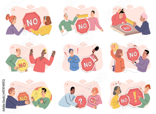 Refuse vector illustration. Its important to stop and listen when someone disagrees with us to foster healthy communication Disagreements are natural part human interaction and can lead to personal