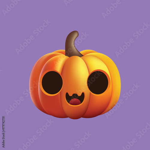 A cartoon pumpkin with a smile on its face
