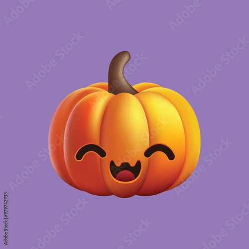 A cartoon pumpkin with a smile on its face
