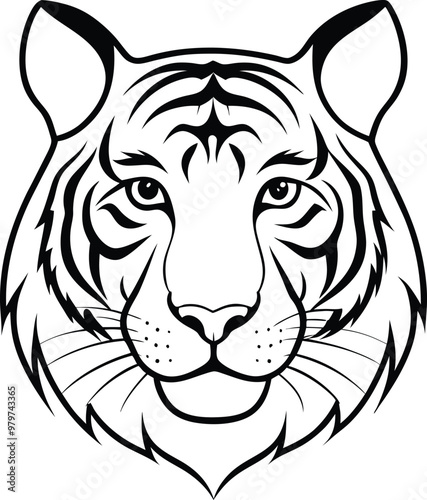 Wild tiger head logo icon vector illustration for big cat lovers photo