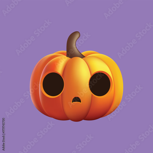 Cartoon pumpkin with a sad expression on his face