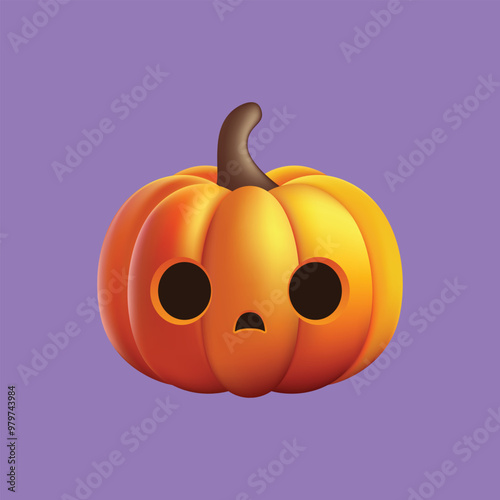 Cartoon pumpkin with a sad expression on his face