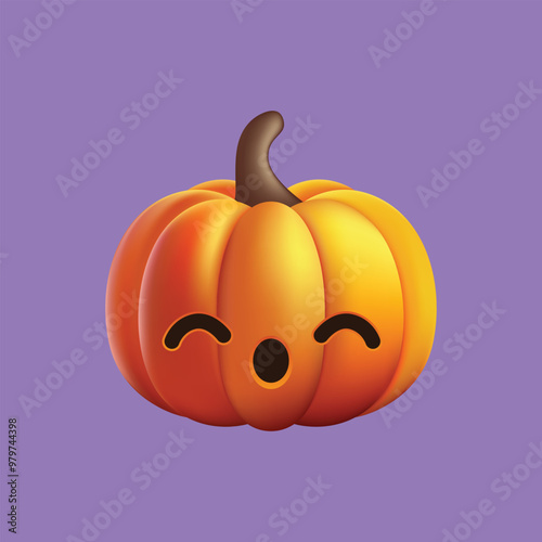 Cartoon pumpkin with a sad expression on his face
