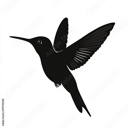 Hummingbird Silhouette, Ill...