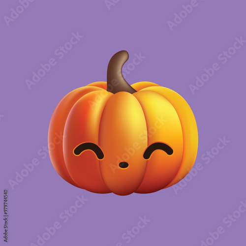Cartoon pumpkin with a sad expression on his face